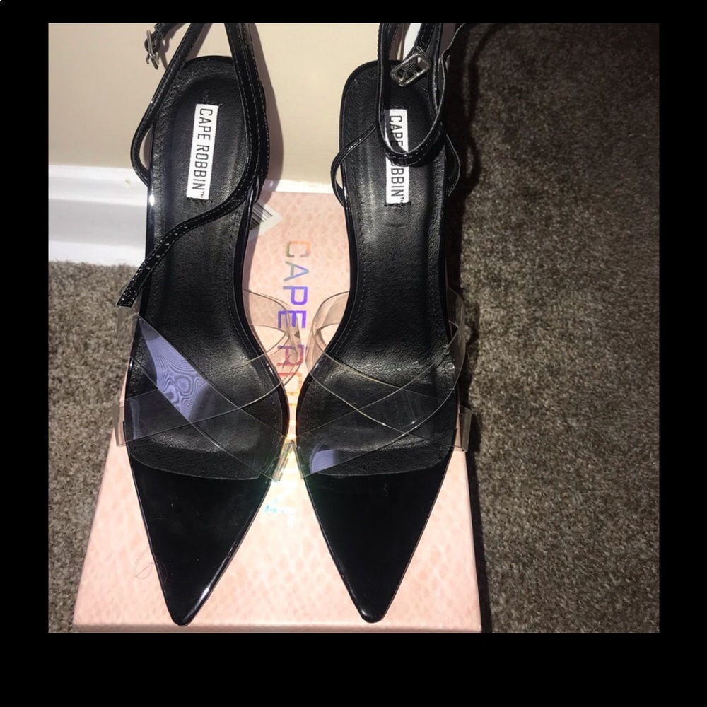 Black strapy heels